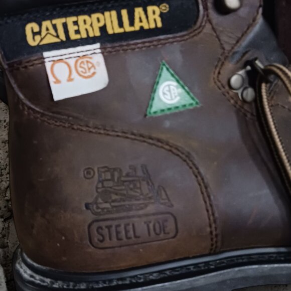 Caterpillar CAT  Brown Steel Toe Work Boots Mens  Size 8.5 Wide  CSA Approved - Picture 8 of 15
